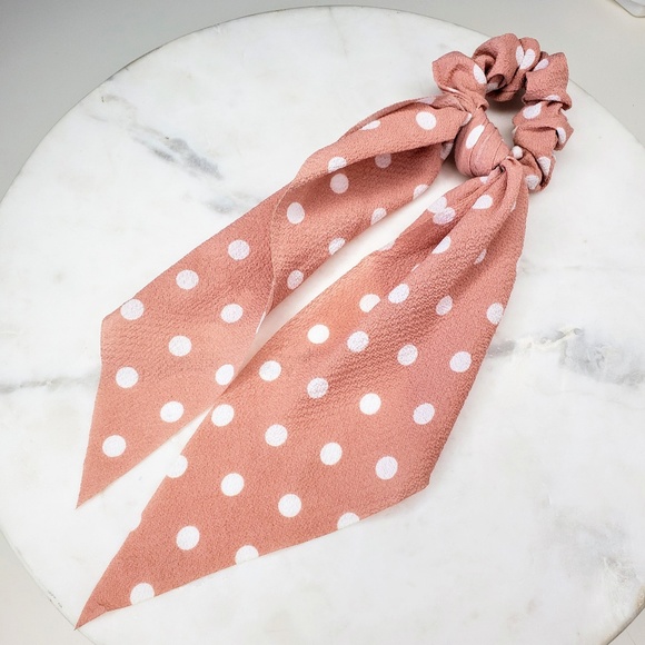 !!!5 for $25 Pink and White Hair Scarf Scrunchies - Picture 4 of 5
